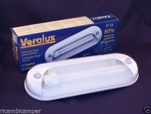 Luce Esterna Plafoniera Veralux 11W 12V Bianca Camper Motorhome Caravan